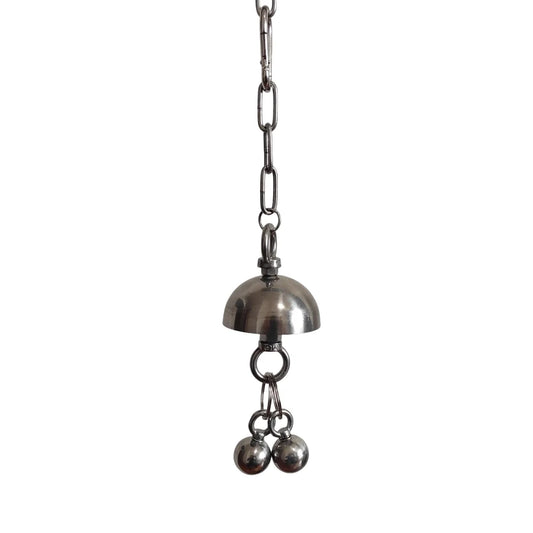 Stainless Steel Dome Bell Hanging Toy for Large Parrots