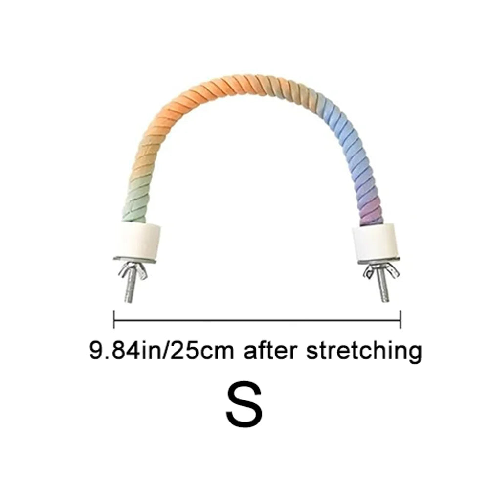 Pastel Twisted Rope Perch for Birds
