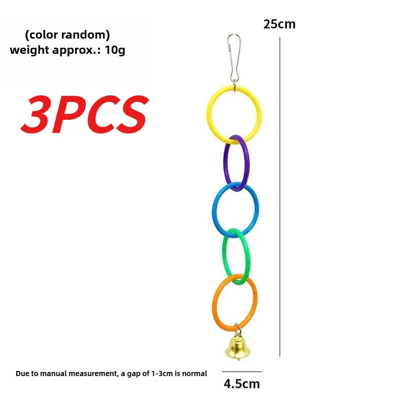 Colorful Ring Chain Swing Toy with Bell for Birds | Bon Bon Bird Toys