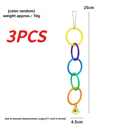 Colorful Ring Chain Swing Toy with Bell for Birds | Bon Bon Bird Toys