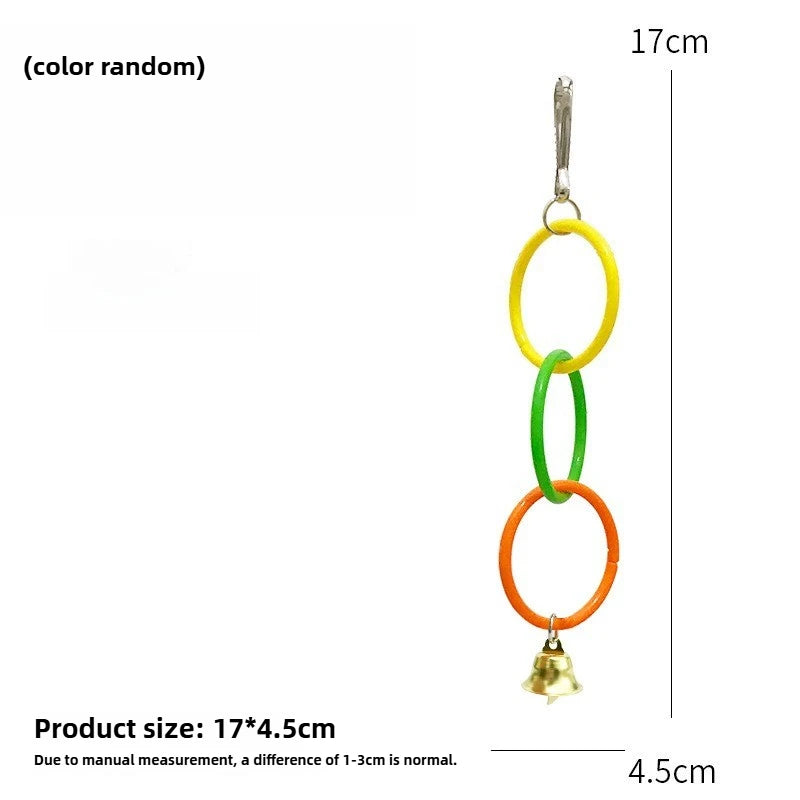 Colorful Ring Chain Swing Toy with Bell for Birds | Bon Bon Bird Toys