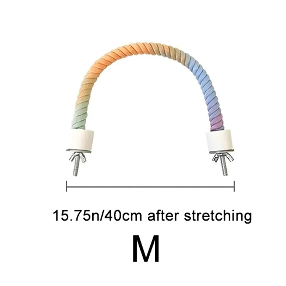 Pastel Twisted Rope Perch for Birds | Bon Bon Bird Toys