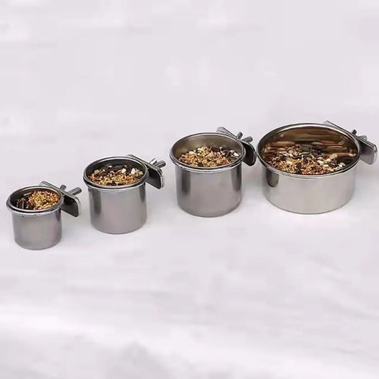 Stainless Steel Hanging Cage Bowl for Birds | Bon Bon Bird Toys