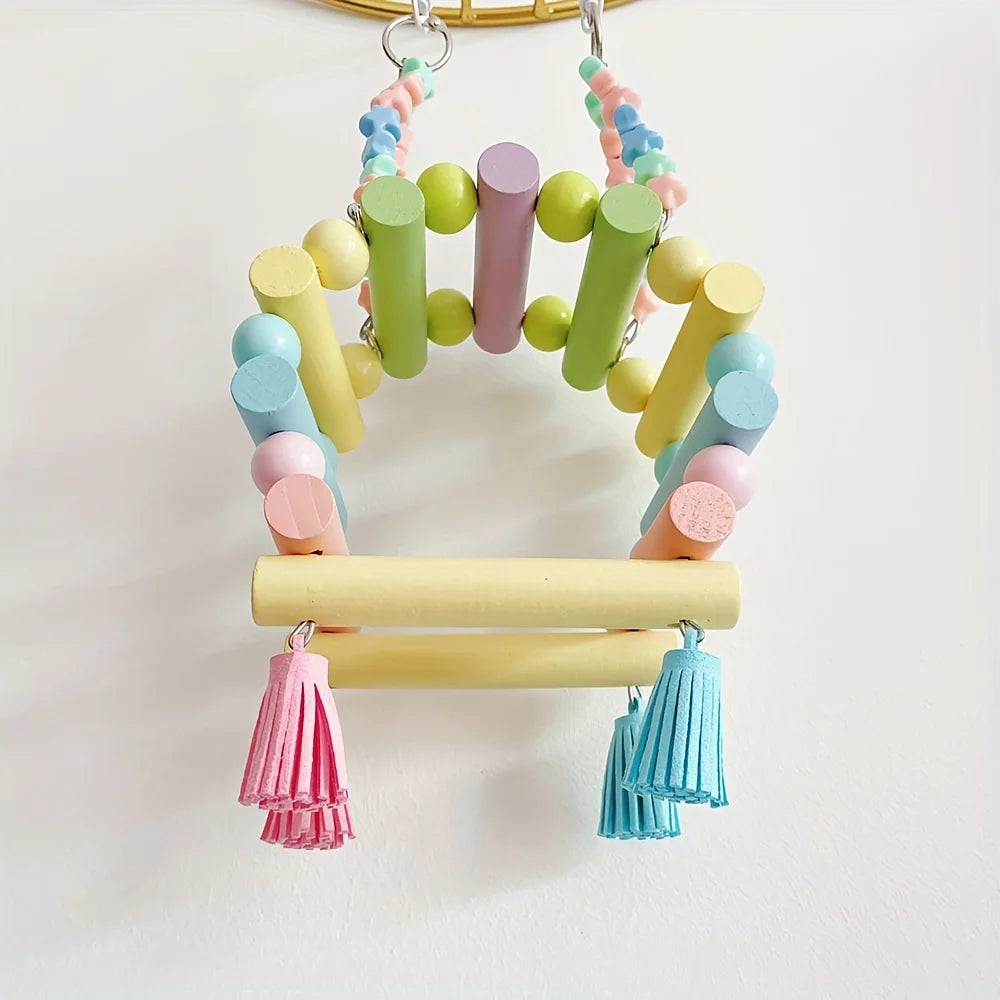 Pastel Wood Bird Cage Toys & Accessories | Bon Bon Bird Toys