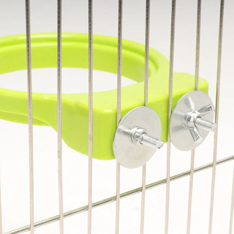 Stainless Steel Bird Bowl with Cage Clip Holder