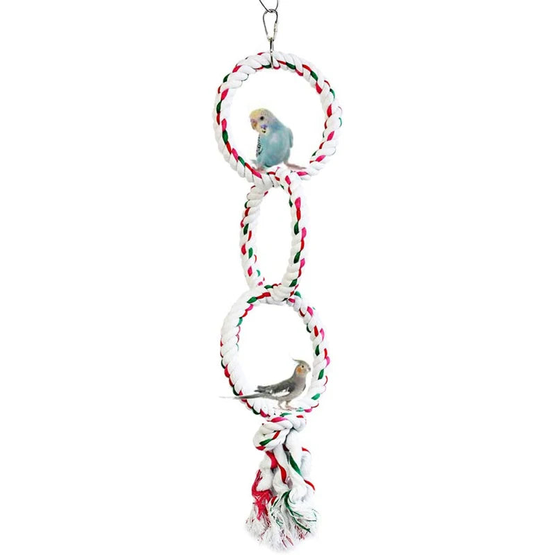 Cotton Rope Ring Climbing Toy for Birds