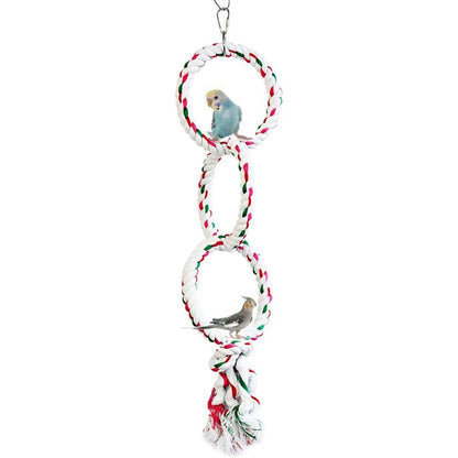 Cotton Rope Ring Climbing Toy for Birds