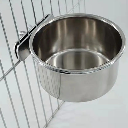 Stainless Steel Hanging Cage Bowl for Birds | Bon Bon Bird Toys