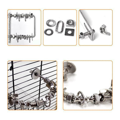 Handmade Stainless Steel Hardware Perch Bar for Birds