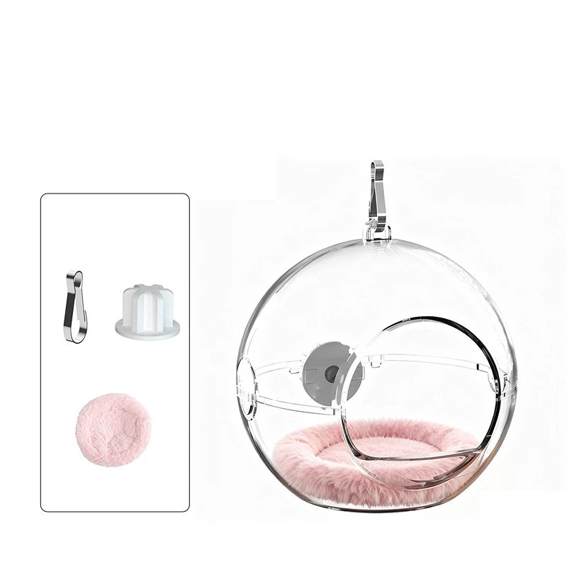 Clear Acrylic Bird Nest Pod with Cotton Cushion | Bon Bon Bird Toys
