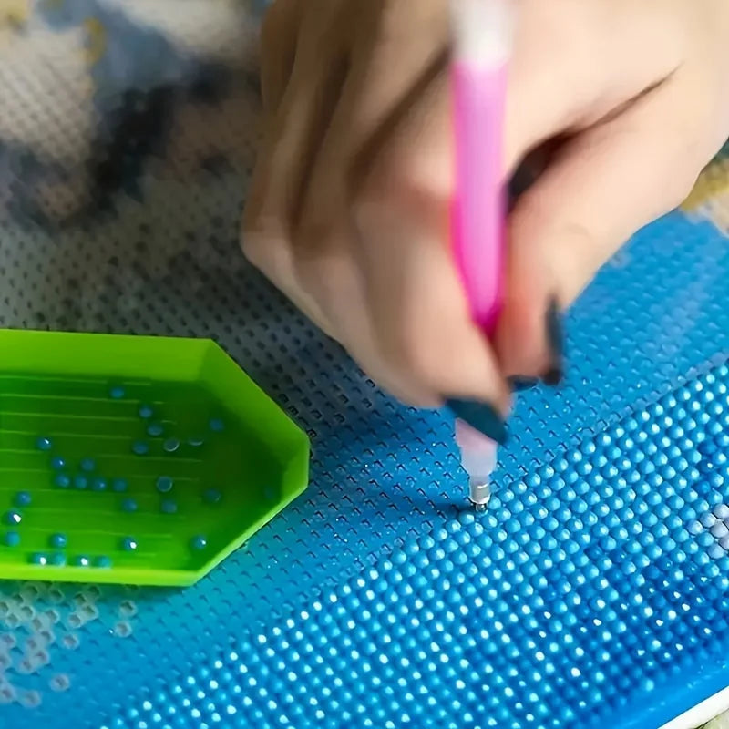 Green Parakeet in Wildflower Garden Diamond Painting Kit | Bon Bon Bird Toys