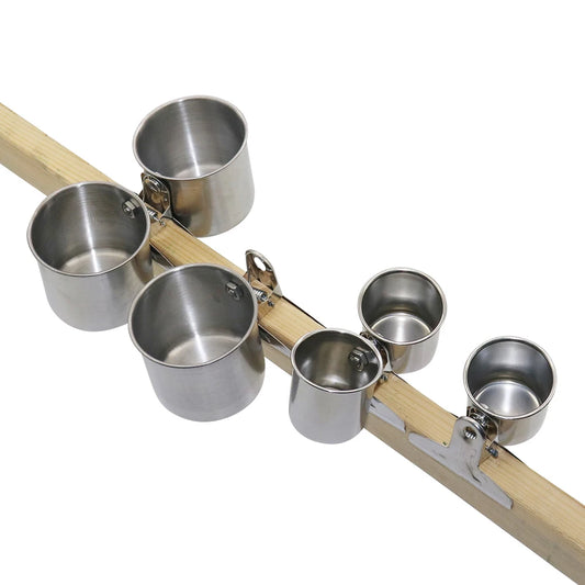 Stainless Steel Bird Feeder Cup with Cage Clip 