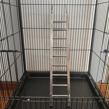 Stainless Steel 9-Step Bird Ladder with Hooks | Bon Bon Bird Toys
