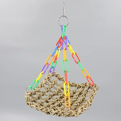 Natural Seagrass Swing Hammock for Birds | Bon Bon Bird Toys