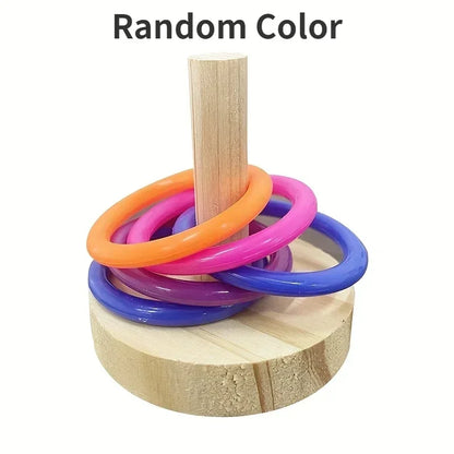 Wooden Ring Stacking Toy for Birds | Bon Bon Bird Toys