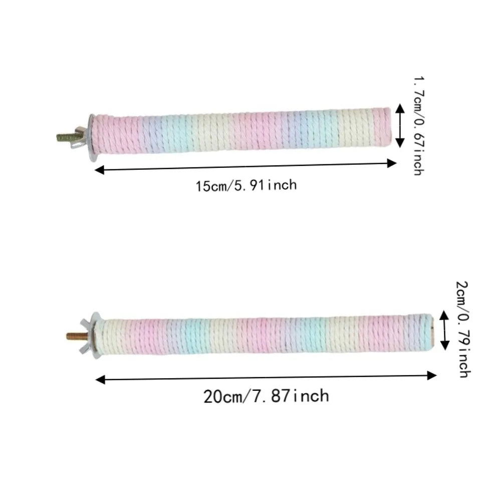 Colorful Cotton Rope Straight Perch for Bird Cages