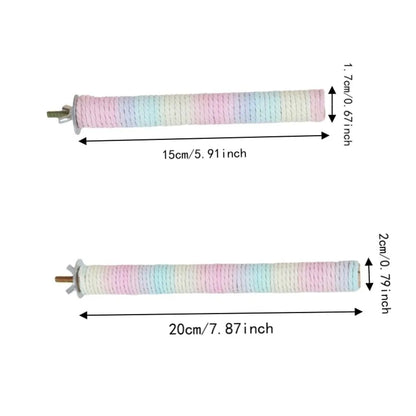 Colorful Cotton Rope Straight Perch for Bird Cages