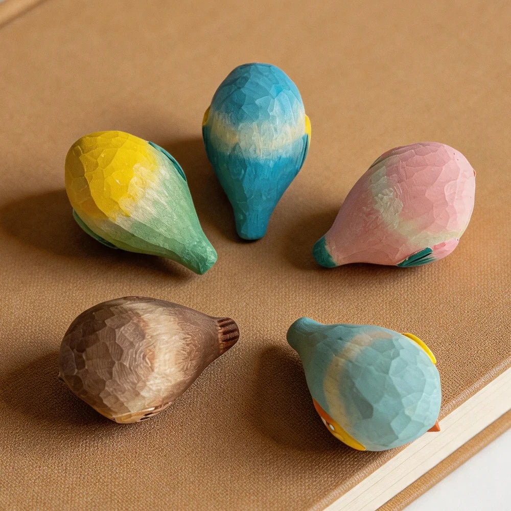 Hand-Carved Sparrow Figurine | Bon Bon Bird Toys