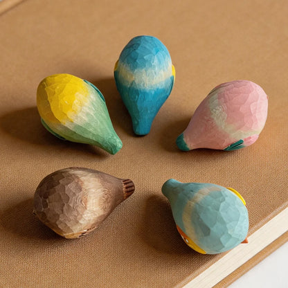 Hand-Carved Sparrow Figurine | Bon Bon Bird Toys