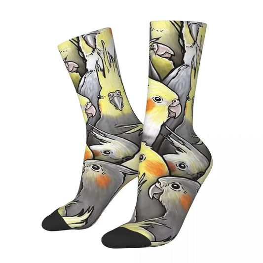 Cockatiel Art Print Crew Socks | Bon Bon Bird Toys