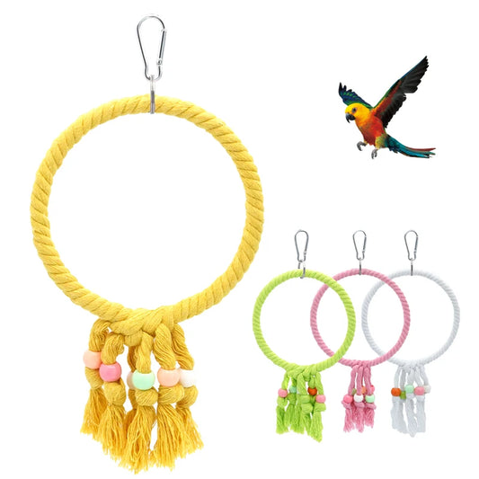 Hemp Rope Ring Swing for Birds | Bon Bon Bird Toys