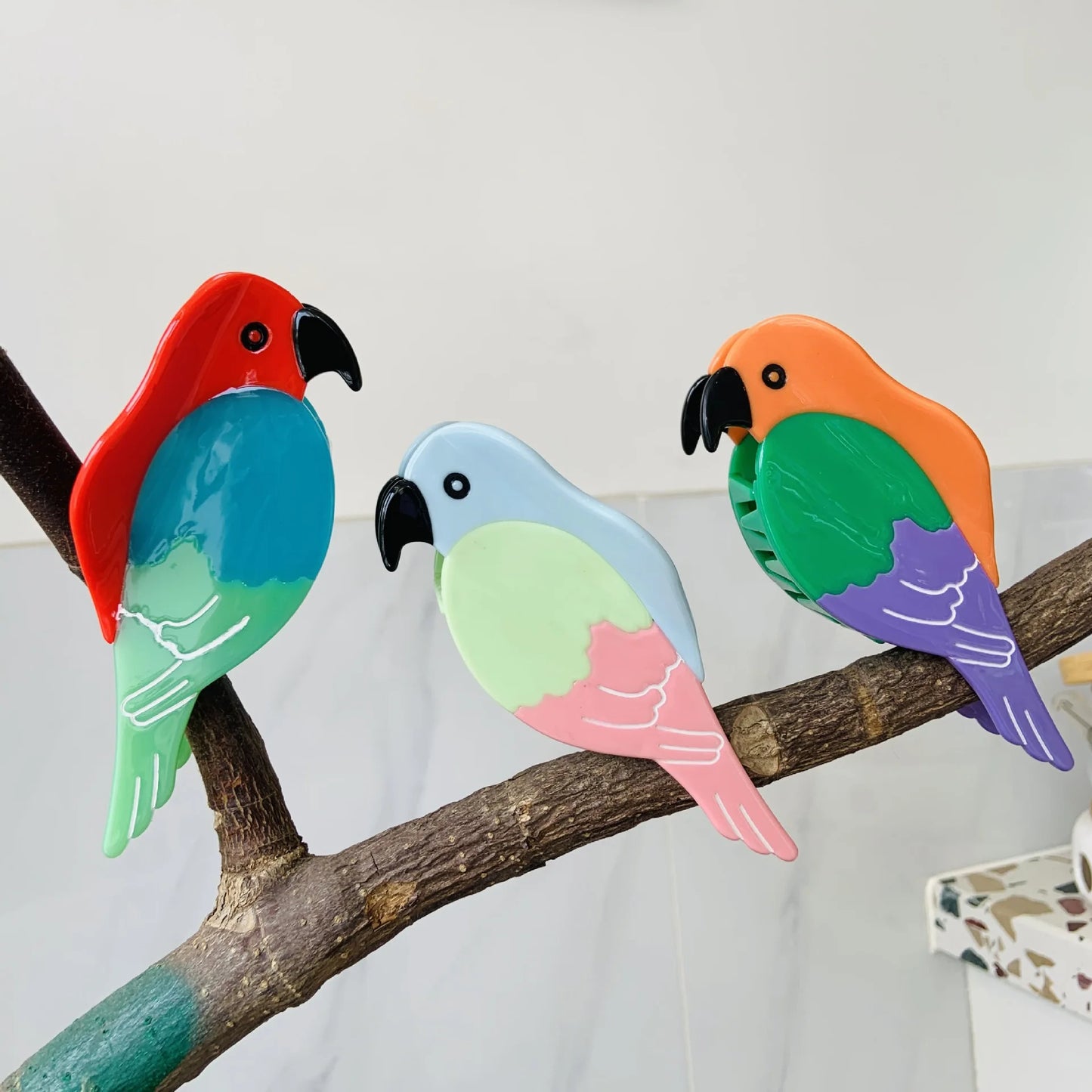 Colorful Macaw Hair Claw Clip