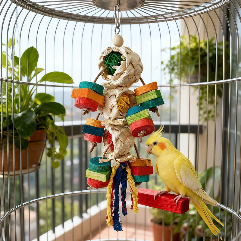 Multi-Texture Shredding Rope Toy for Birds | Bon Bon Bird Toys