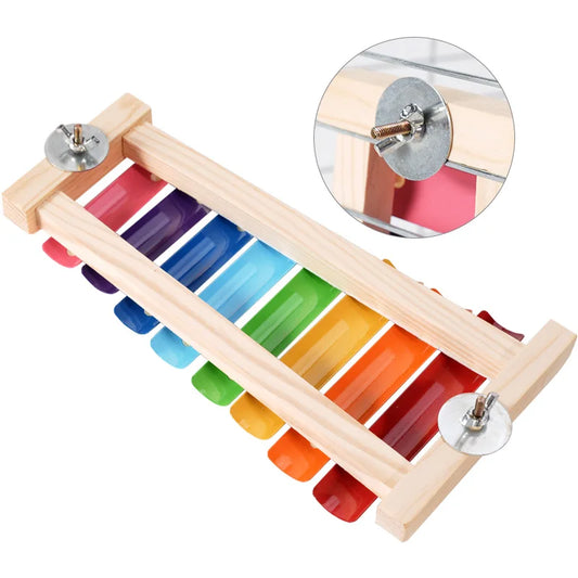 Wooden Xylophone Pecking Toy for Birds | Bon Bon Bird Toys