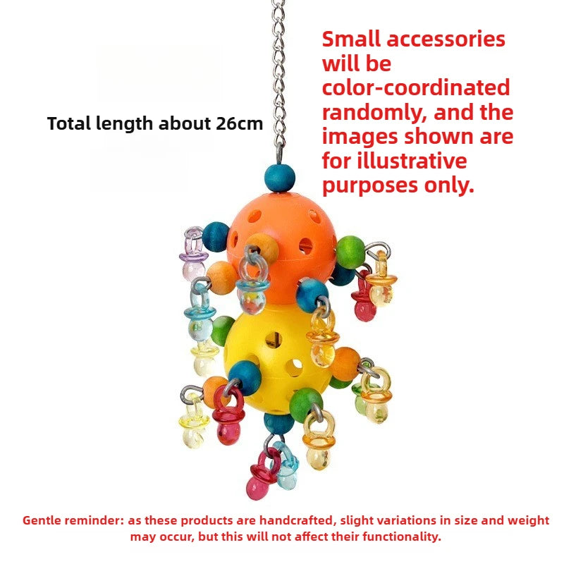 Colorful Bead and Ball Chew Toy for Birds | Bon Bon Bird Toys