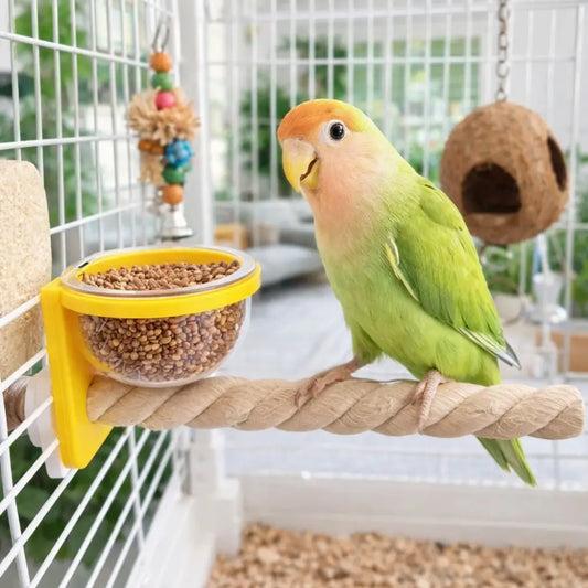 Cage-Mount Feeder Cup with Perch
