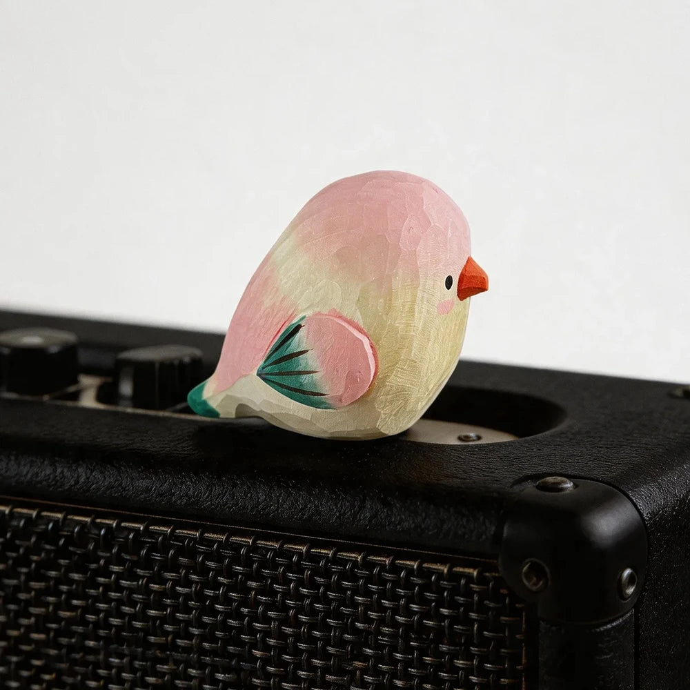 Hand-Carved Sparrow Figurine | Bon Bon Bird Toys