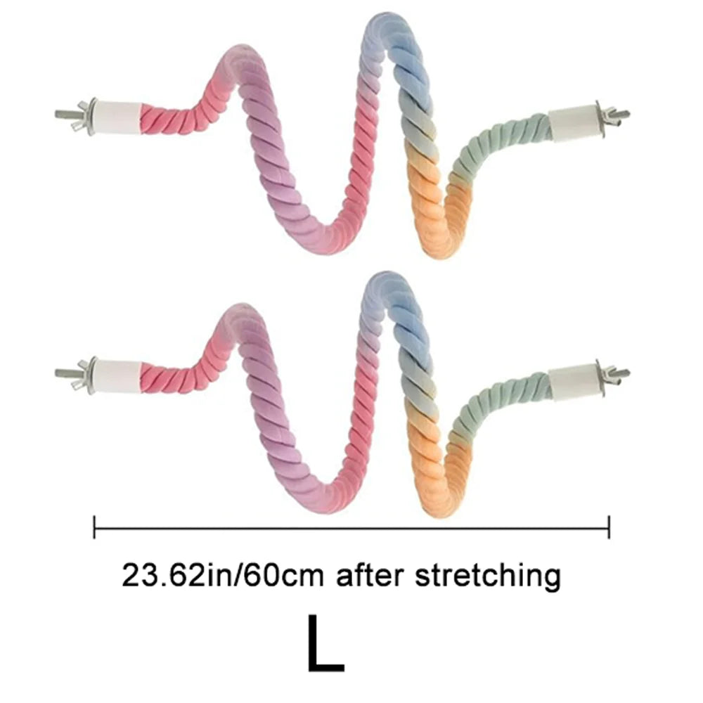 Pastel Twisted Rope Perch for Birds | Bon Bon Bird Toys