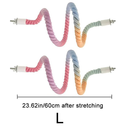 Pastel Twisted Rope Perch for Birds | Bon Bon Bird Toys