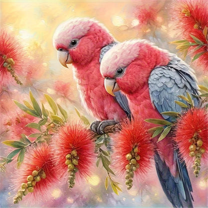 Galah Cockatoos on Bottlebrush Diamond Painting Kit | Bon Bon Bird Toys