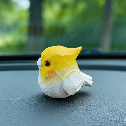 Hand-Carved Cockatiel Figurine | Bon Bon Bird Toys
