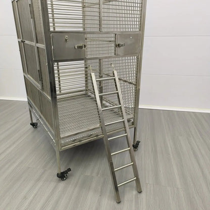 Stainless Steel 9-Step Bird Ladder with Hooks | Bon Bon Bird Toys