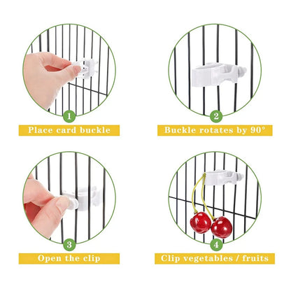 Cage Clip Fruit & Veggie Holder for Birds 6-Pack | Bon Bon Bird Toys