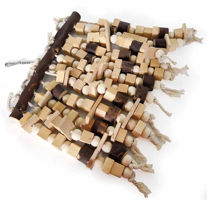 Large Wood Climbing Chew Toy for Macaws, Cockatoos & African Grey