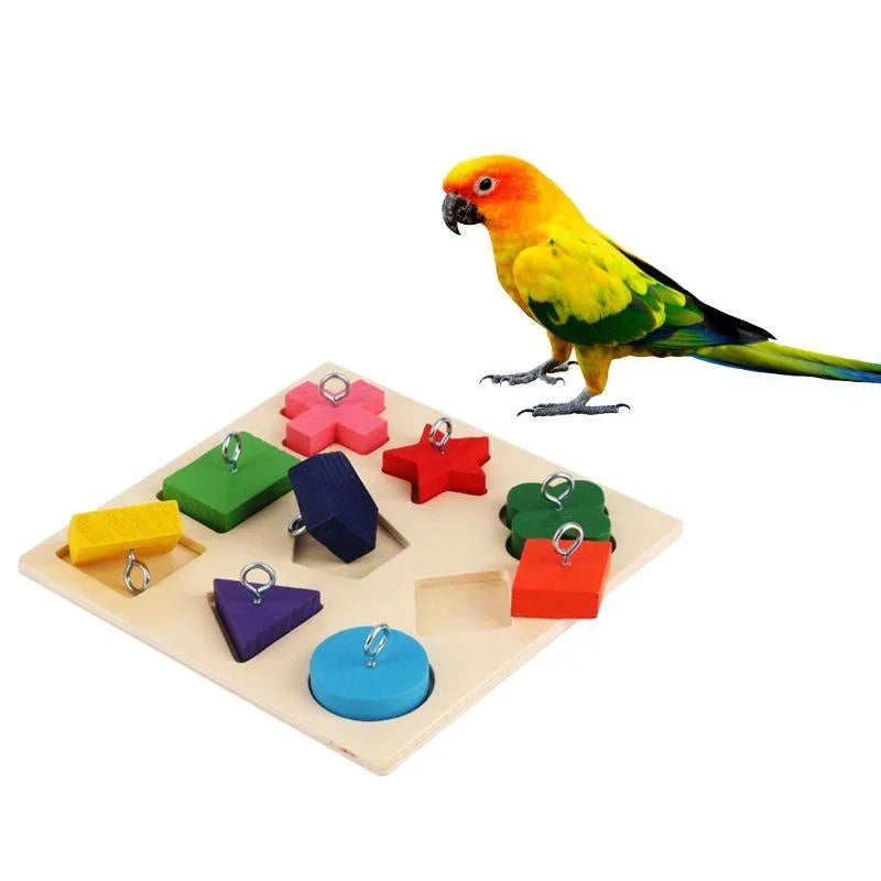 Wooden Block Puzzle Toy for Birds | Bon Bon Bird Toys