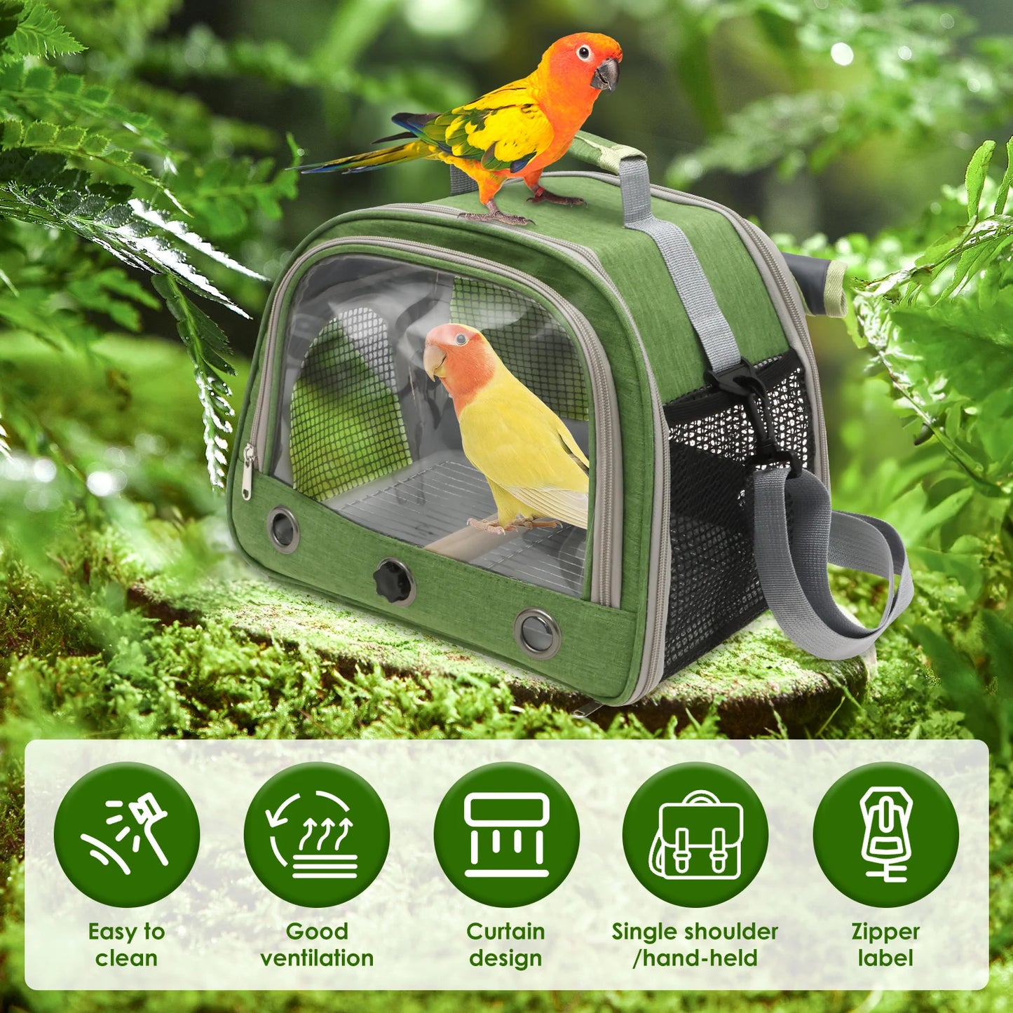 Ventilated Bird Travel Carrier Bag | Bon Bon Bird Toys