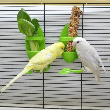 Cage-Mount Cuttlebone and Food Holder for Birds