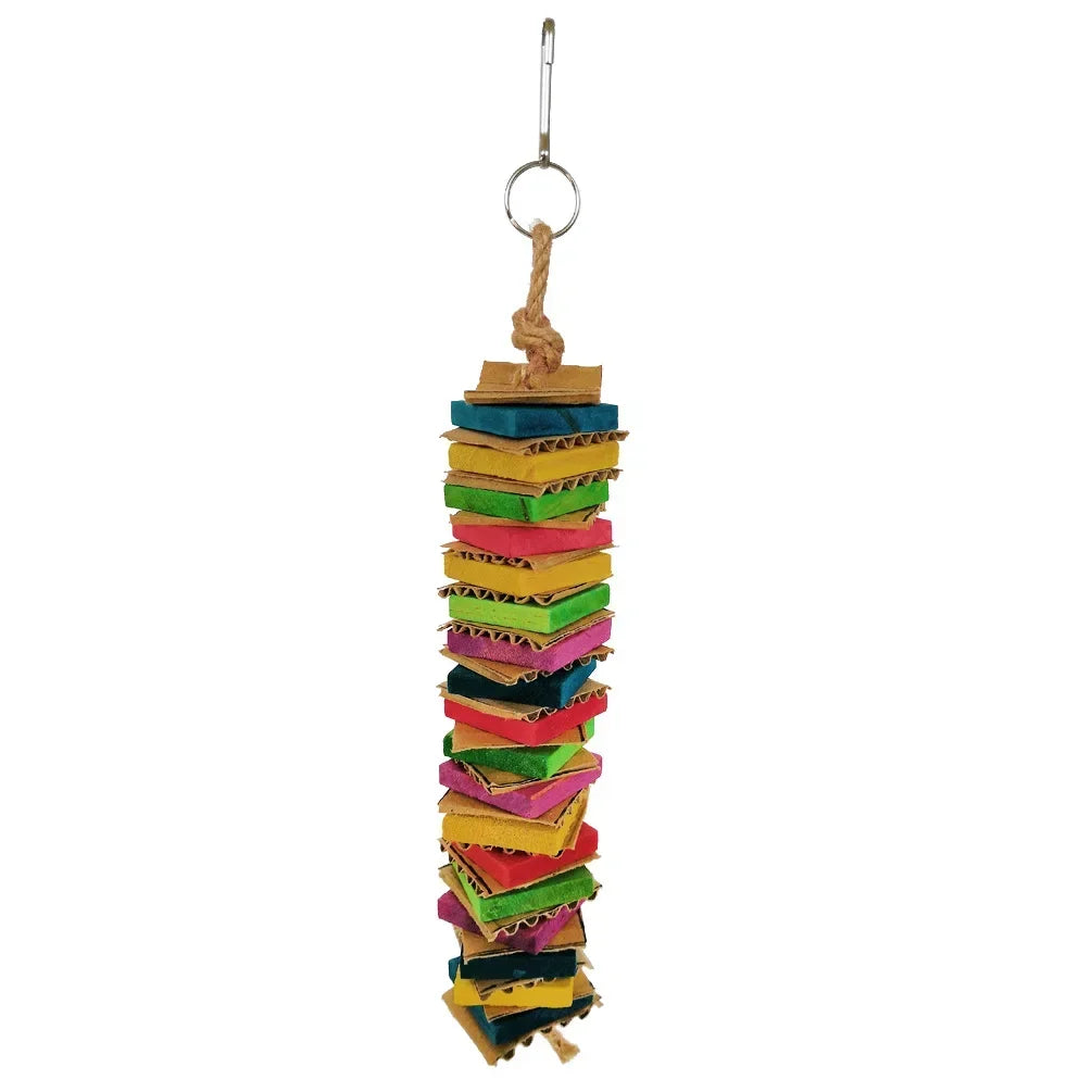 Colorful Wood Slice Shredding Toy for Birds | Bon Bon Bird Toys