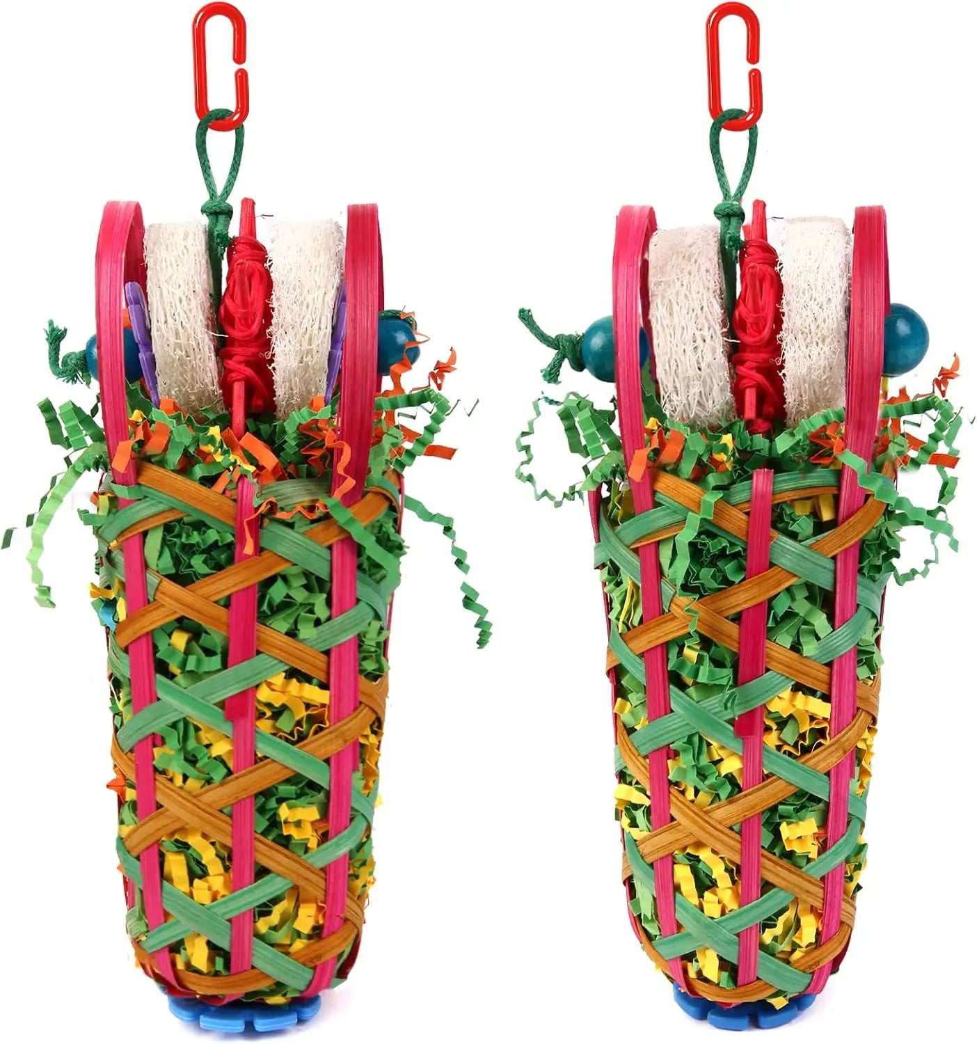 Shreddable Bamboo Basket Bird Toy 2-Pack | Bon Bon Bird Toys