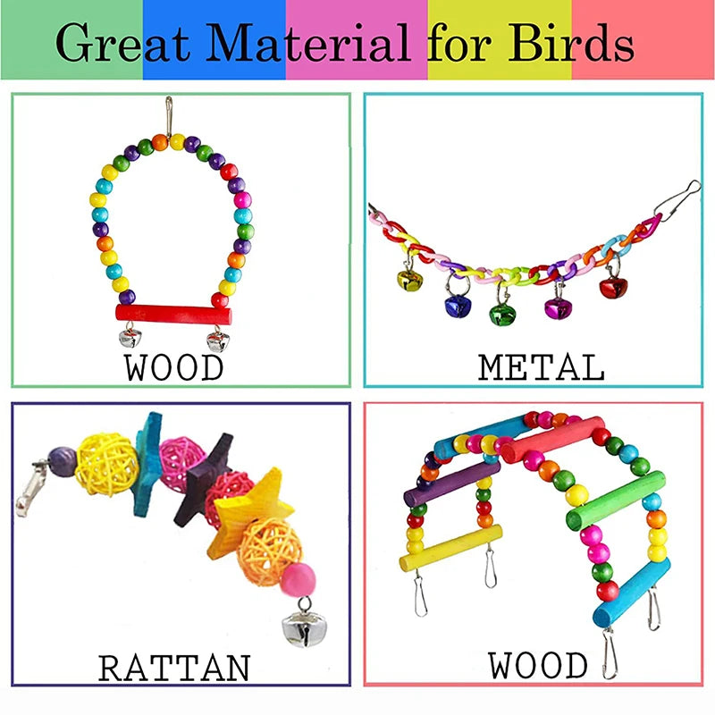 7-Piece Bird Toy Set for Small Parrots | Bon Bon Bird Toys