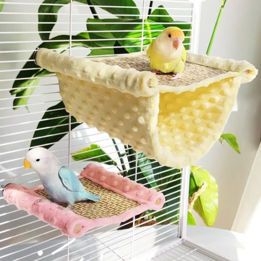 Woven Rattan Hammock Nest for Small Parrots and Budgies