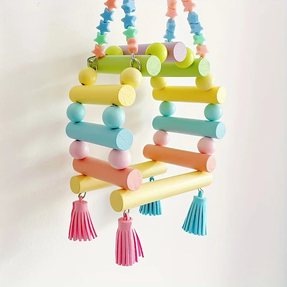 Pastel Wood Bird Cage Toys & Accessories | Bon Bon Bird Toys