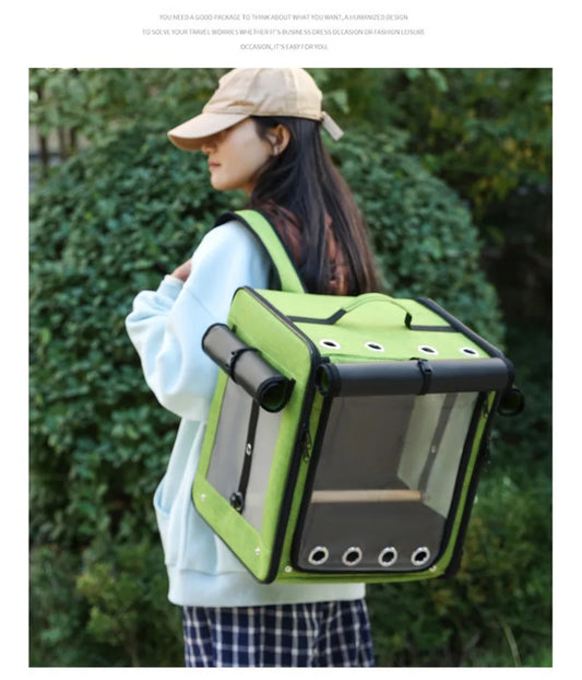 Bird Backpack Carrier with Window & Perch | Bon Bon Bird Toys