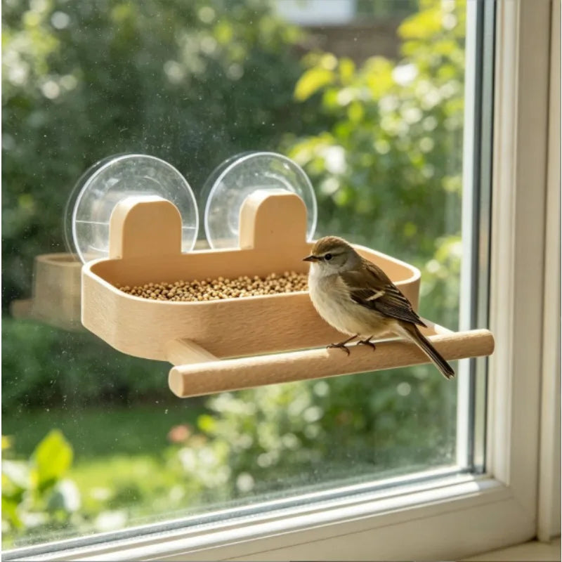 Window Suction Cup Bird Feeder & Perch | Bon Bon Bird Toys