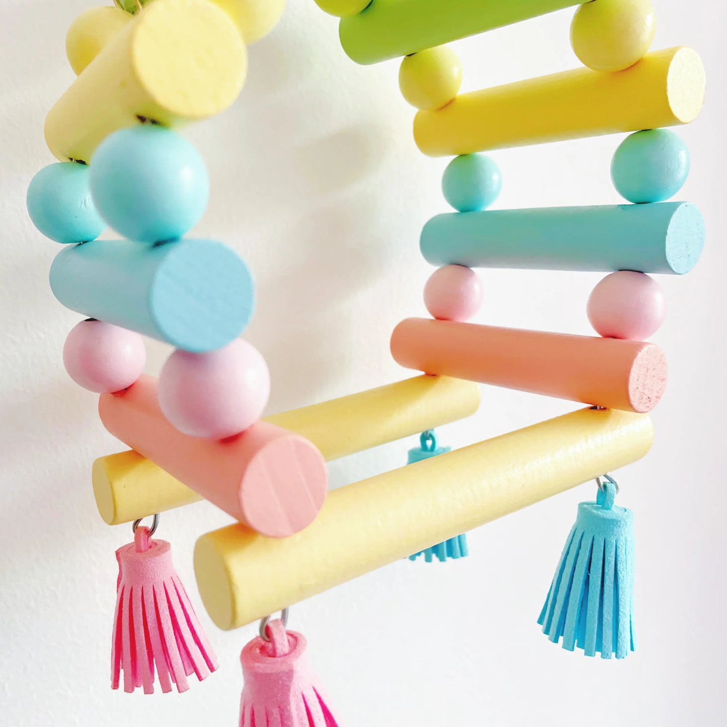 Pastel Wood Bird Cage Toys & Accessories | Bon Bon Bird Toys