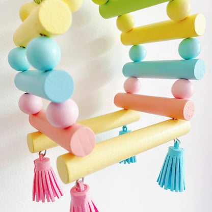 Pastel Wood Bird Cage Toys & Accessories | Bon Bon Bird Toys